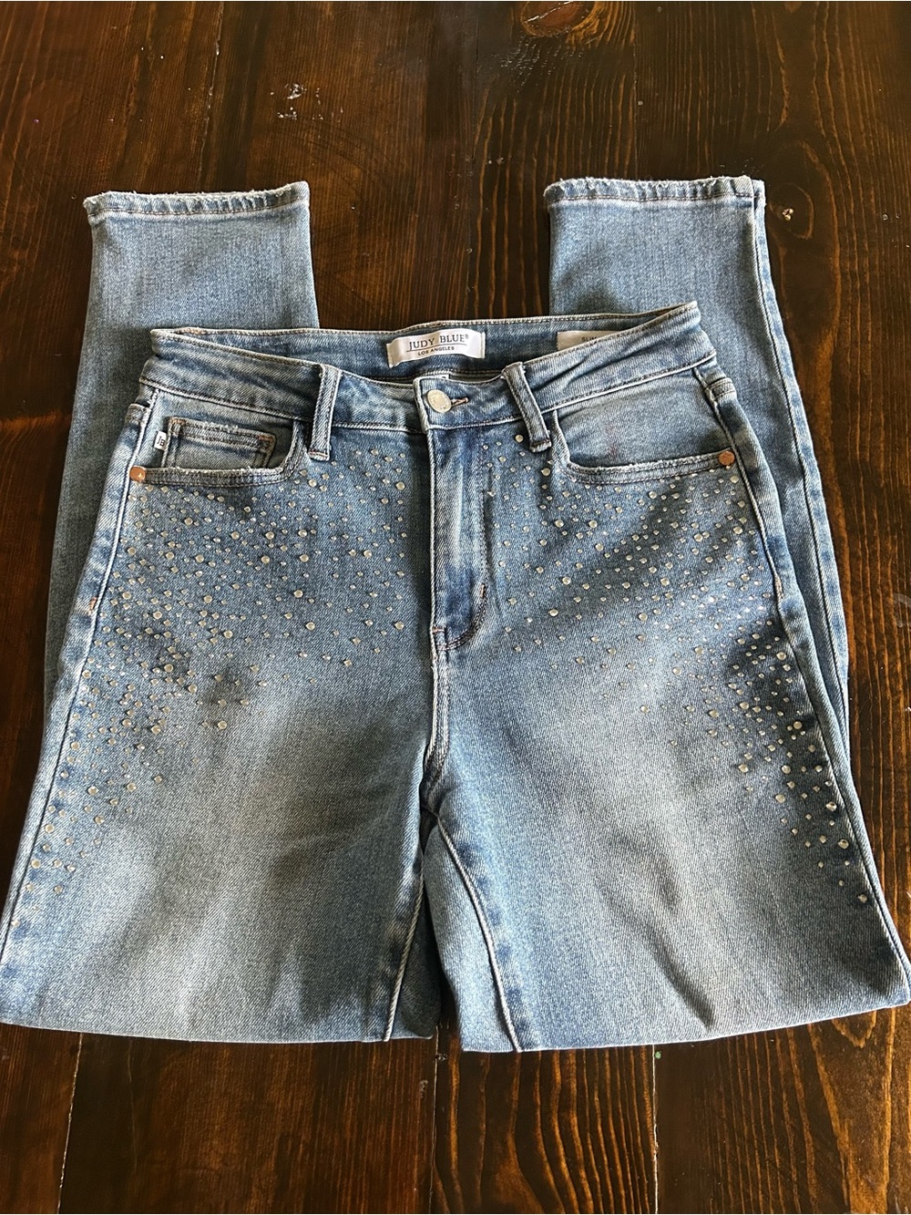 Judy Blue Rhinestone Embellished Jeans 7/28 Y2K Western Bling